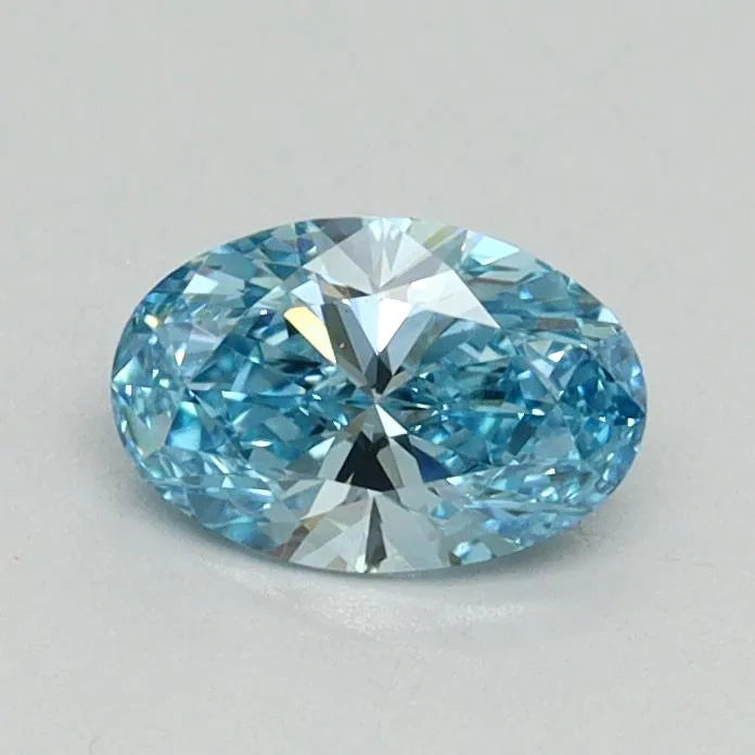 0.54ct Oval Lab Grown Diamond (Colour Fancy Vivid Blue, Clarity VS1, IGI Certified)