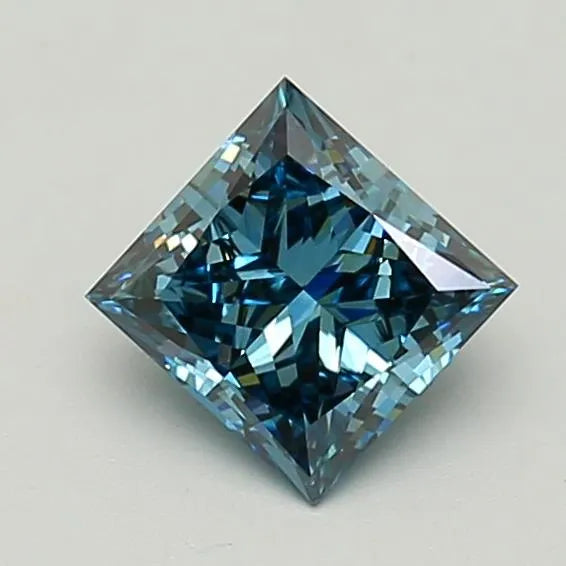 1.50ct Princess Lab Grown Diamond (Colour Fancy Vivid Blue, Clarity VVS2, IGI Certified)
