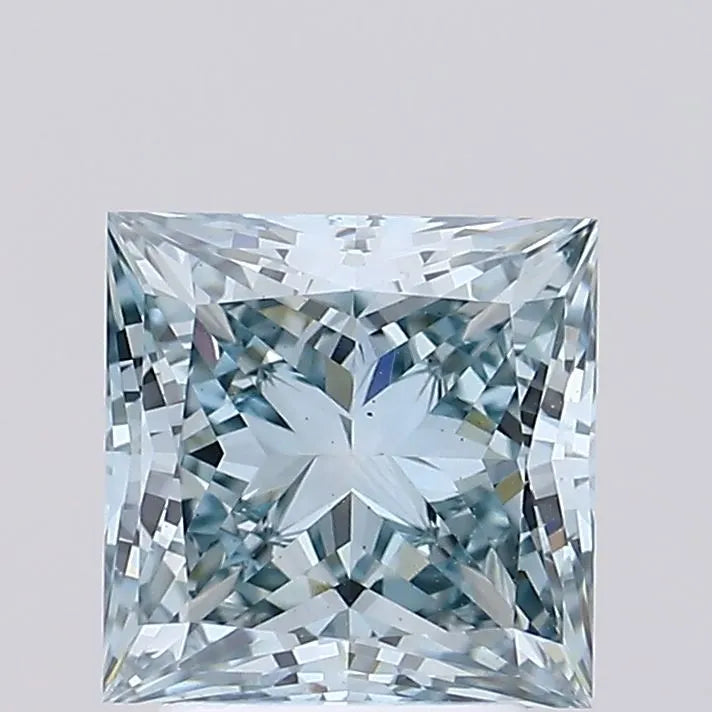 2.52ct Princess Lab Grown Diamond (Colour Fancy Intense Greenish Blue, Clarity VS2, IGI Certified)