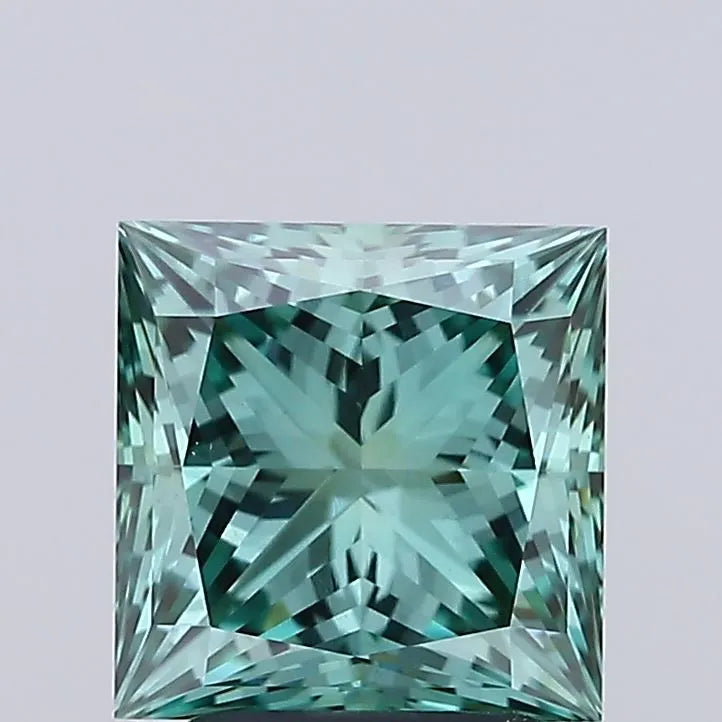 2.59ct Princess Lab Grown Diamond (Colour Fancy Vivid Green, Clarity VVS2, IGI Certified)